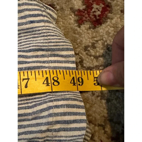 Vintage Gotcha Covered White & Blue Striped Button-Down Midi Dress Size 14 - Picture 8 of 9